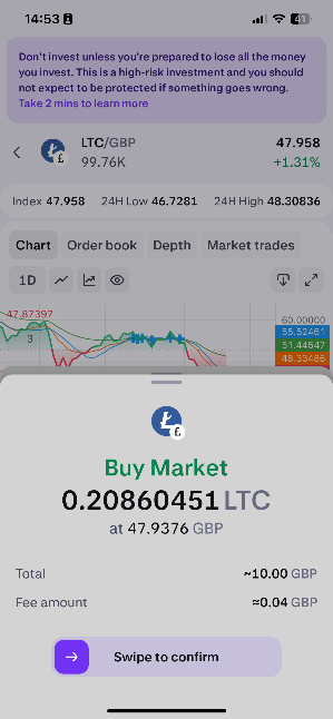 Swipe to confirm